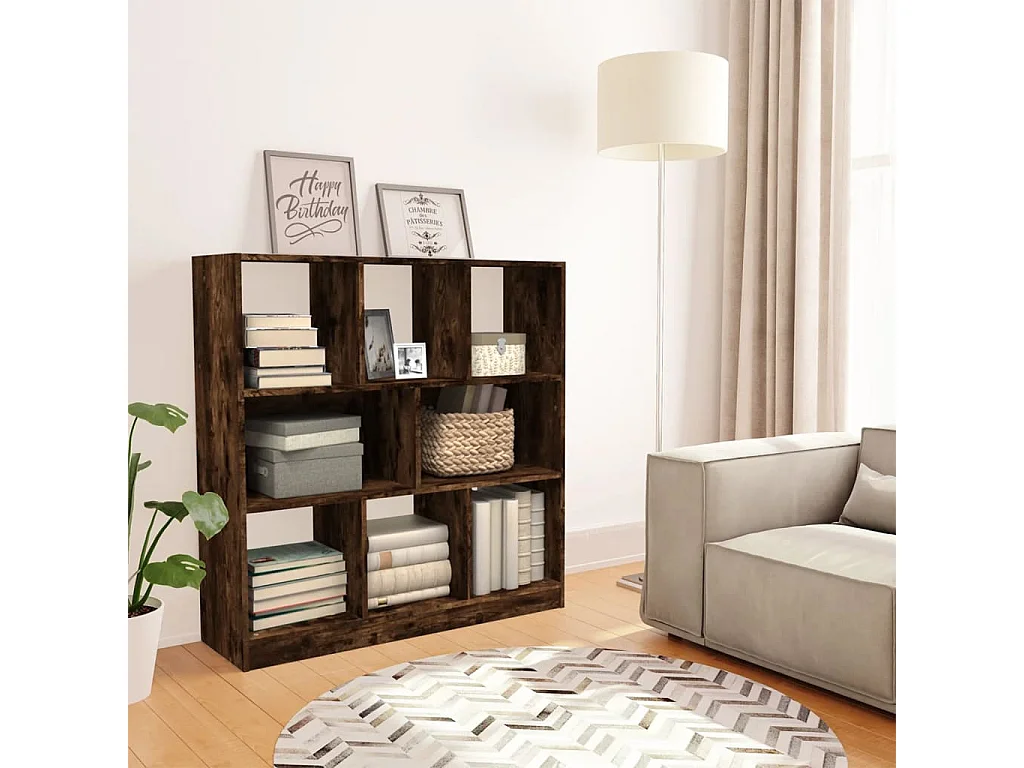 Bibliothèque Chêne fumé 97,5x29,5x100 cm Bois d'ingénierie FR61987