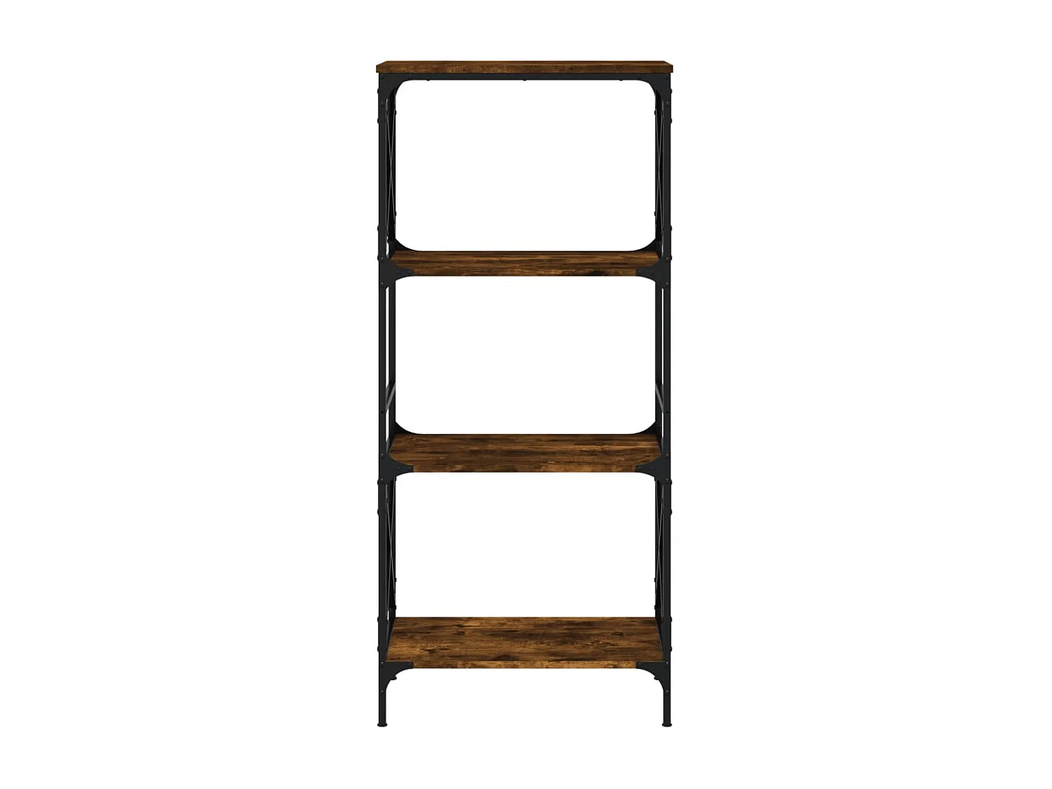 Bibliothèque 4 niveaux chêne fumé 59x35x132cm bois d'ingénierie FR61131