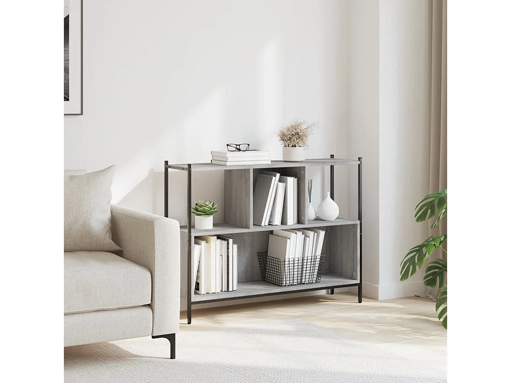 Bibliothèque sonoma gris 102x28x77,5 cm bois d'ingénierie FR73957