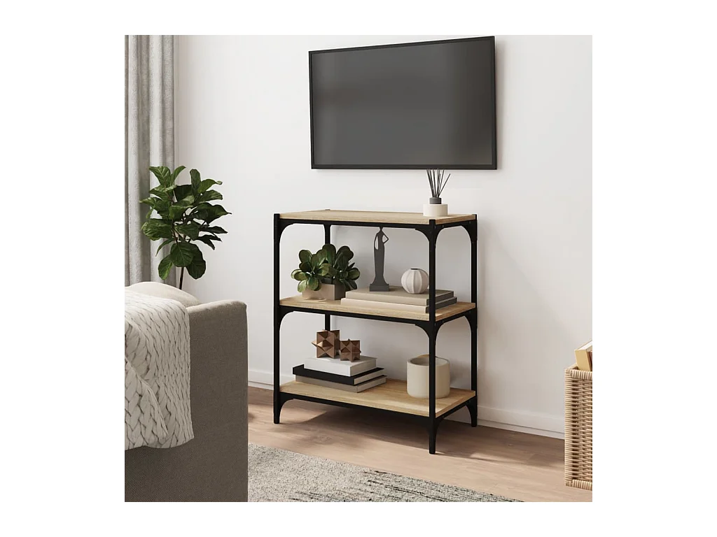 Bibliothèque Chêne Sonoma 60x33x70,5 cm Bois d'ingénierie acier FR15822