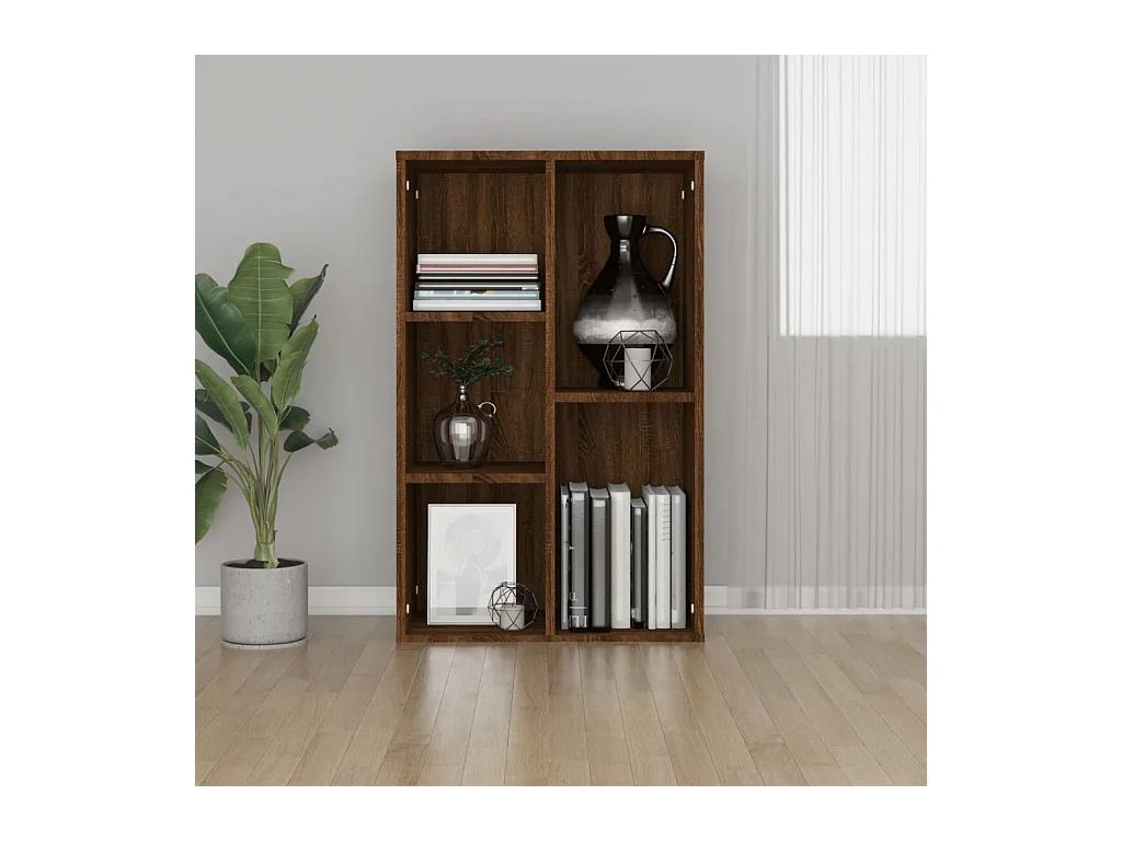 Bibliothèque chêne marron 50x25x80 cm bois d'ingénierie FR18873