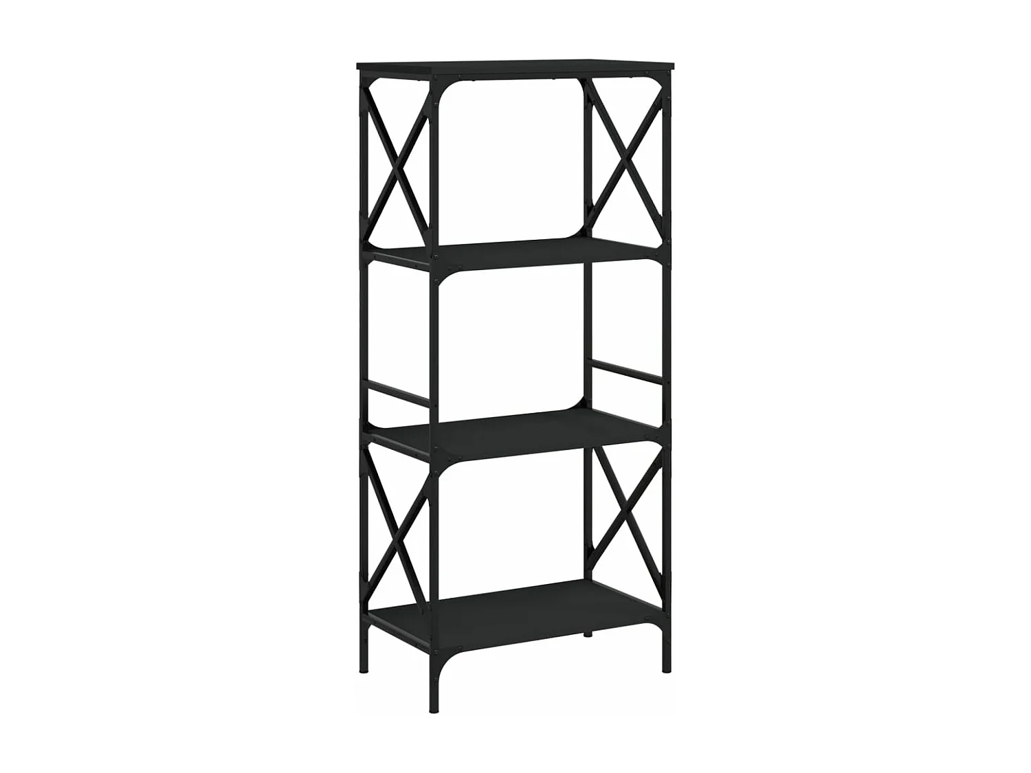 Librería de 4 estantes madera ingeniería negro 59x35x132 cm ES826896