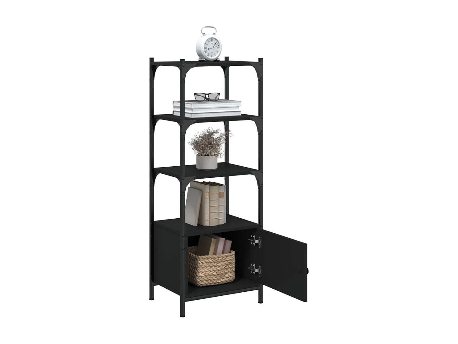 Boekenkast 3-laags 41x30x109,5 cm bewerkt hout zwart BE440324