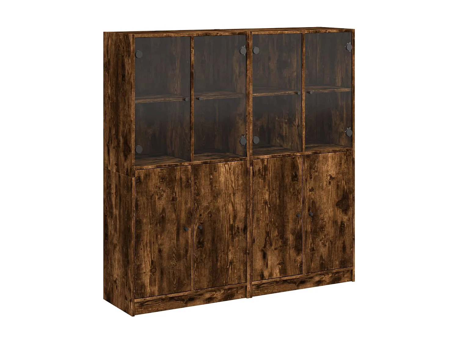 Bibliothèque avec portes chêne fumé 136x37x142 cm FR81467