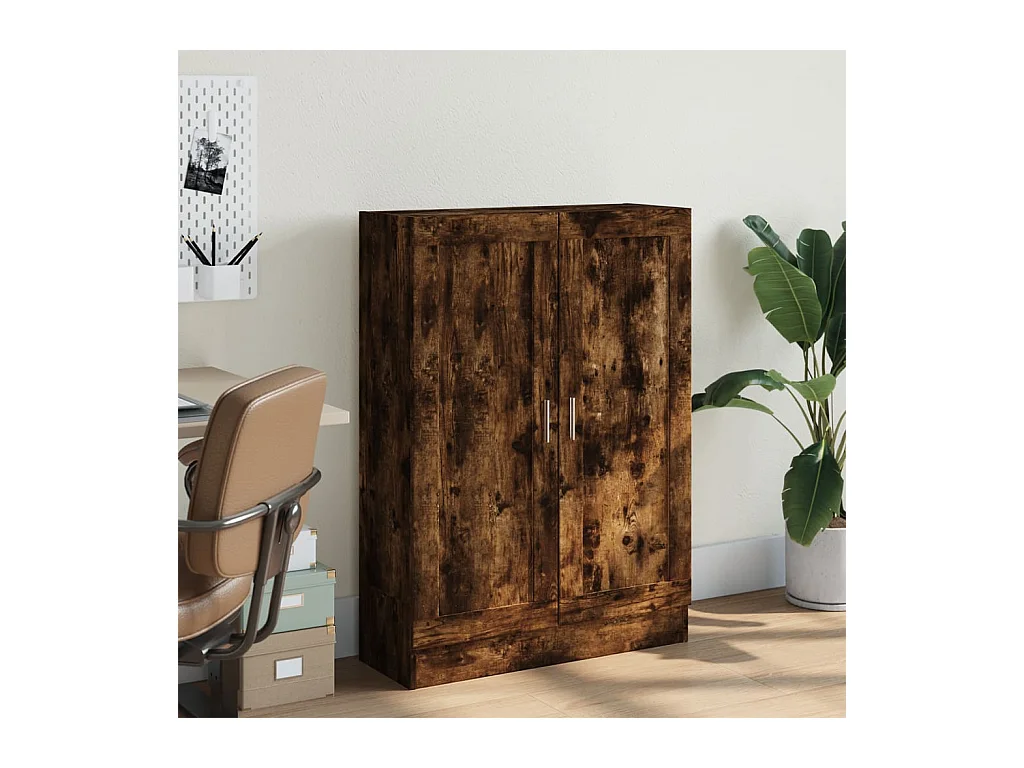 Bibliothèque chêne fumé 82,5x30,5x115 cm bois d'ingénierie FR77423