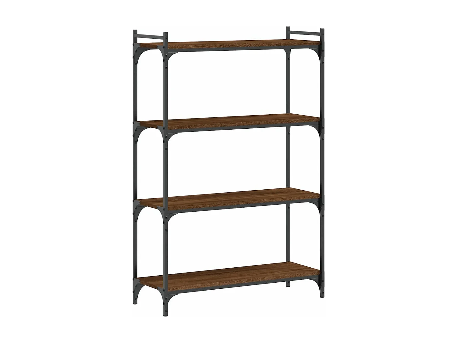 Bibliothèque 4 niveaux chêne marron 80x30x120cm bois ingénierie FR44376