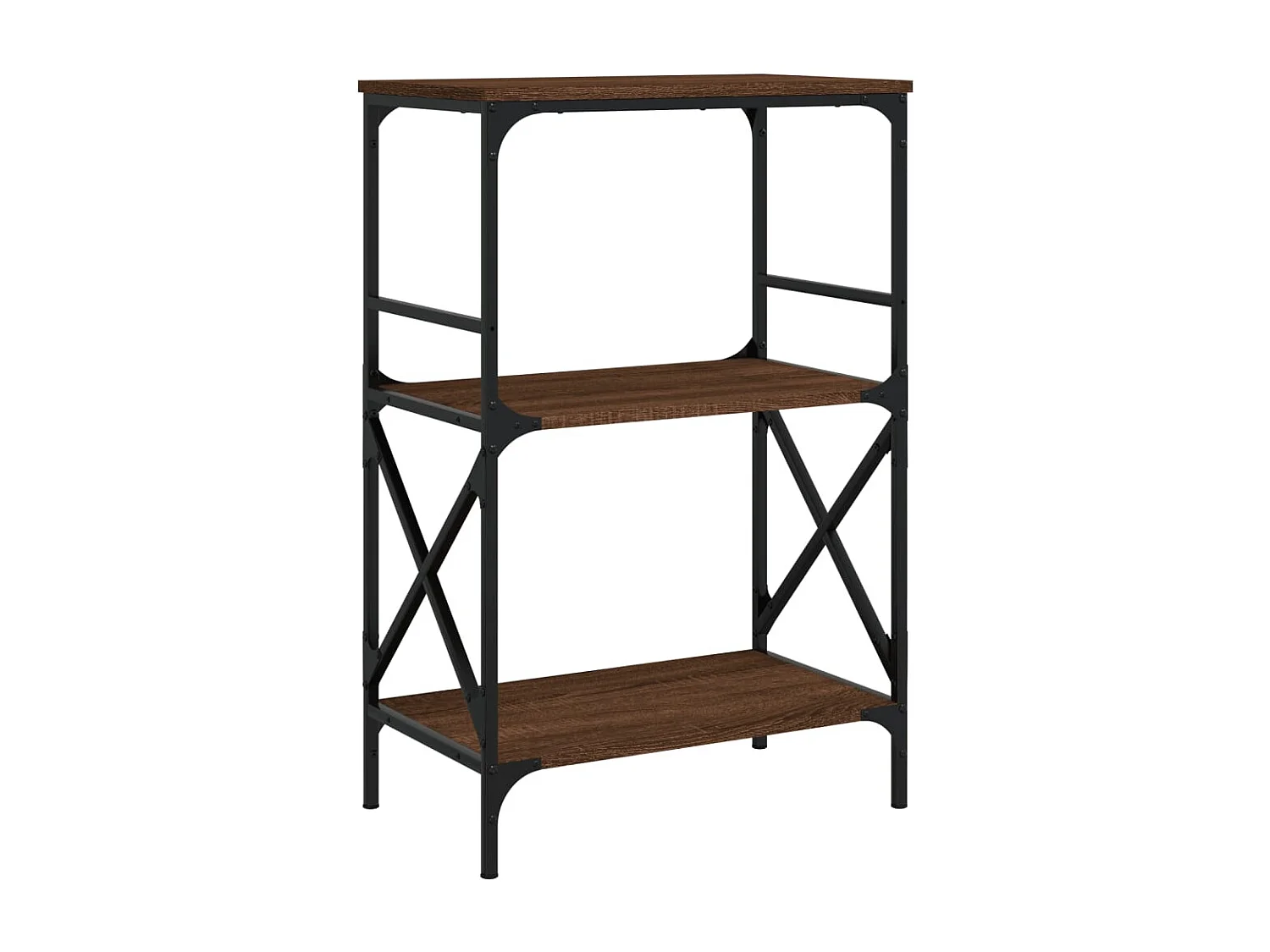 Boekenkast 3-laags 59x35x90,5 cm bewerkt hout bruin eikenkleur BE978655