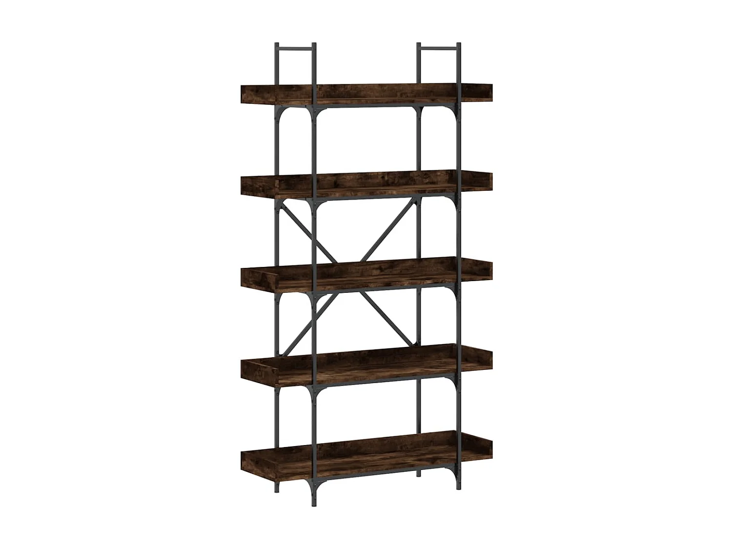 Bibliothèque 5 niveaux chêne fumé 100x33x180,5 cm FR53883