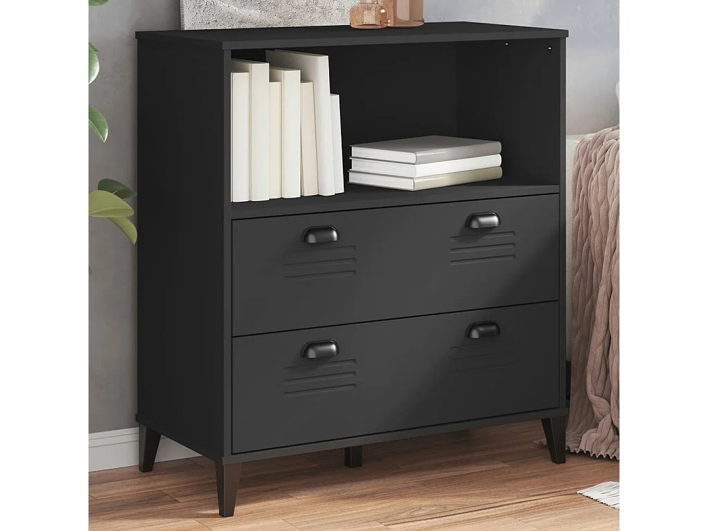 Librería VIKEN madera de ingeniería negro 80x40x90 cm ES296657