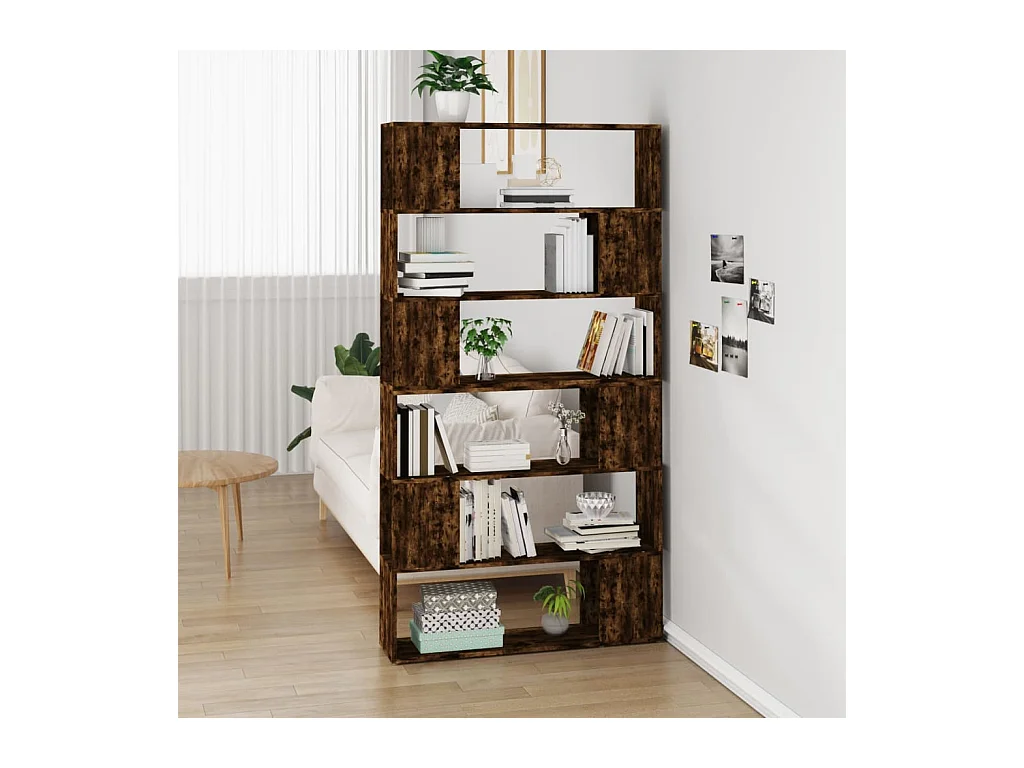 Bibliothèque chêne fumé 100x24x188 cm FR43403