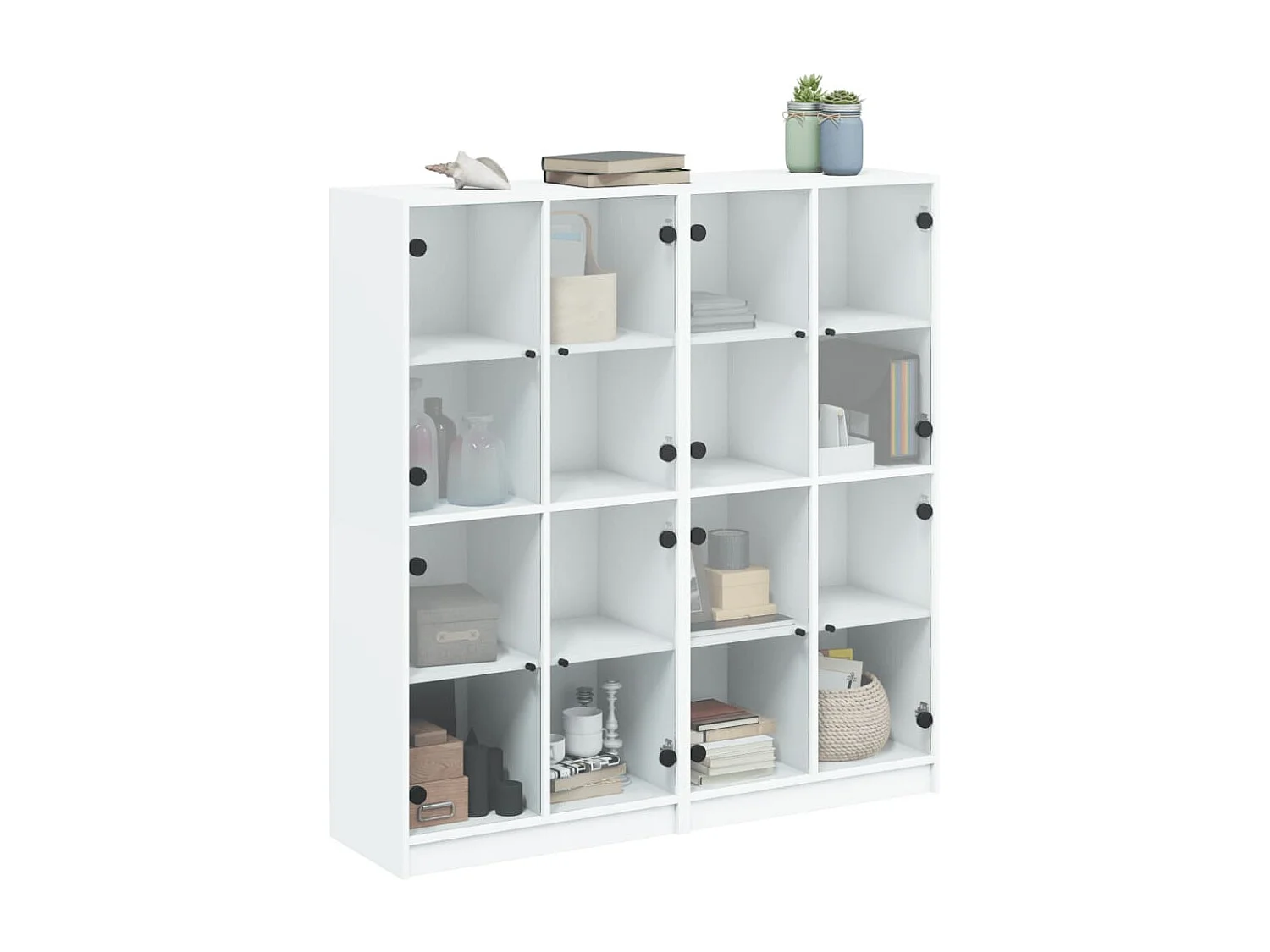 Bibliothèque avec portes blanc 136x37x142 cm bois d'ingénierie FR89926