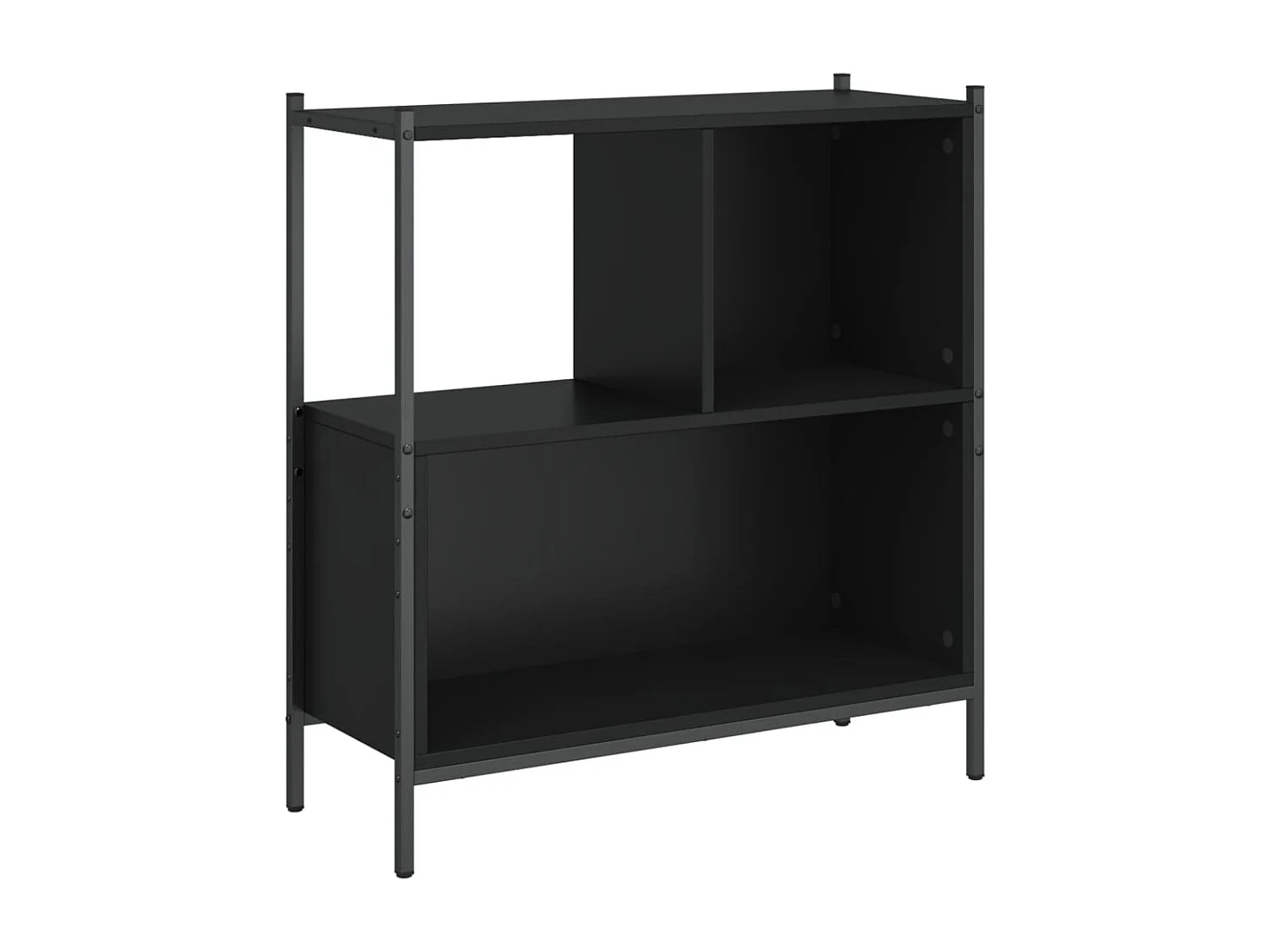 Bibliothèque noir 72x28x77,5 cm bois d'ingénierie FR80458