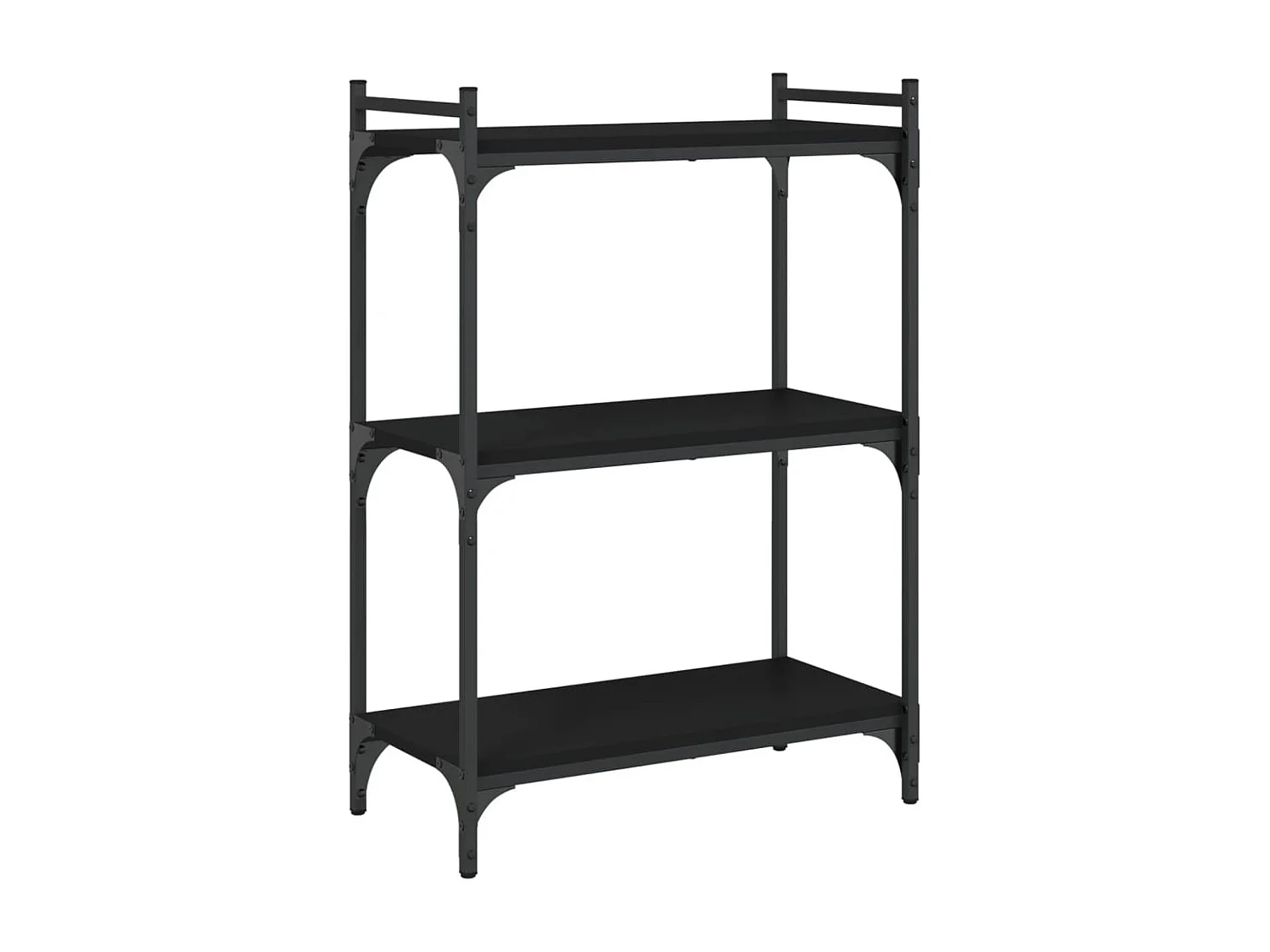 Librería de 3 estantes madera de ingeniería negro 60x30x86 cm ES978655
