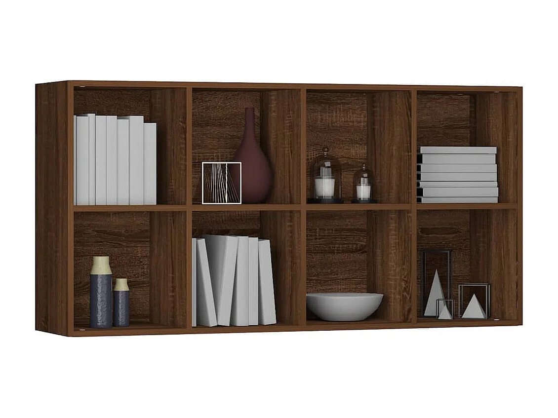 Boekenkast 66x30x130 cm bewerkt hout bruin eikenkleur BE635749