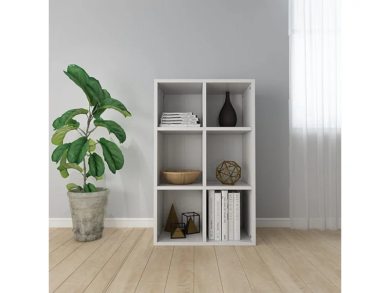 Estante/aparador 66x30x98 cm contraplacado branco brilhante PT799856