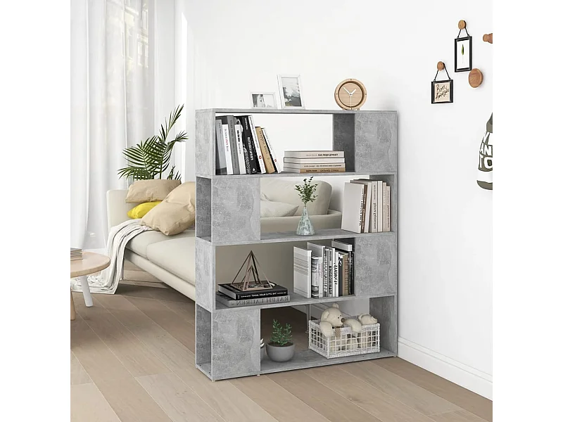 Estantería divisor de espacios gris hormigón 100x24x124 cm ES282468