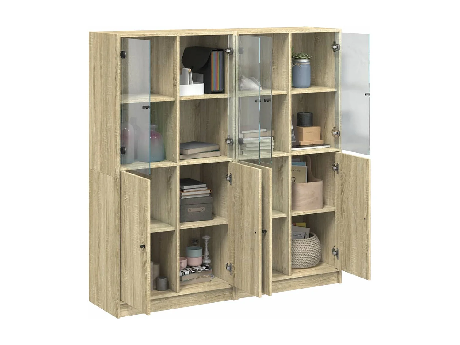 Bibliothèque avec portes chêne sonoma 136x37x142 cm FR67905