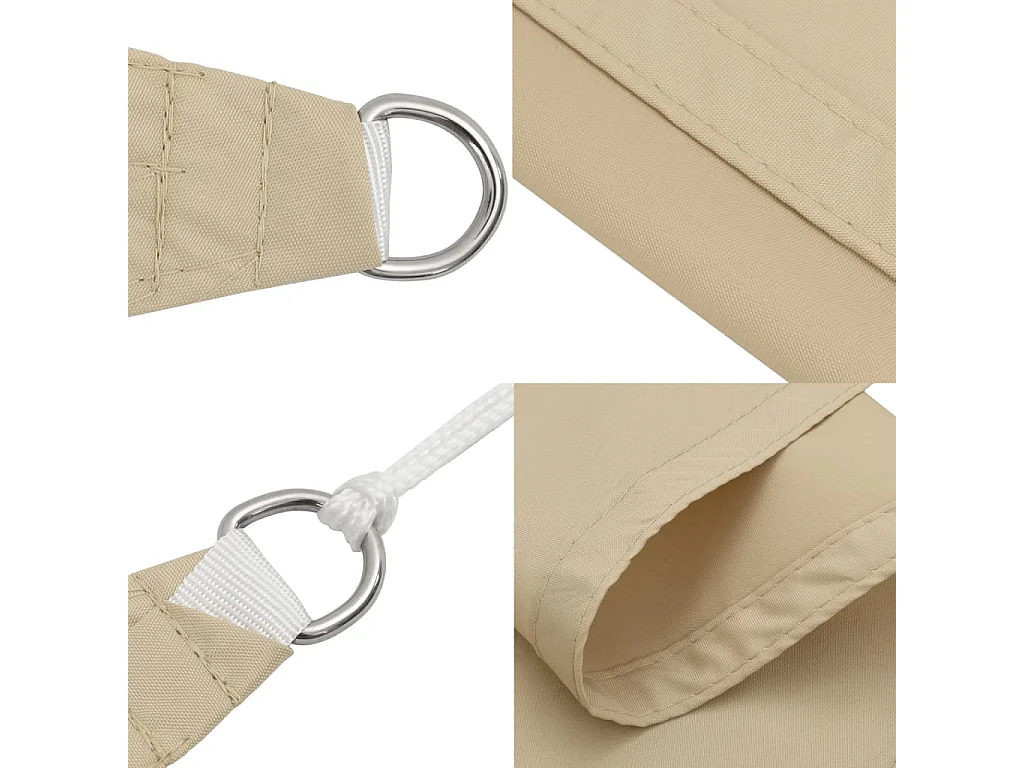 Voile d'ombrage tissu oxford triangulaire 3x4x4 m beige FR53227