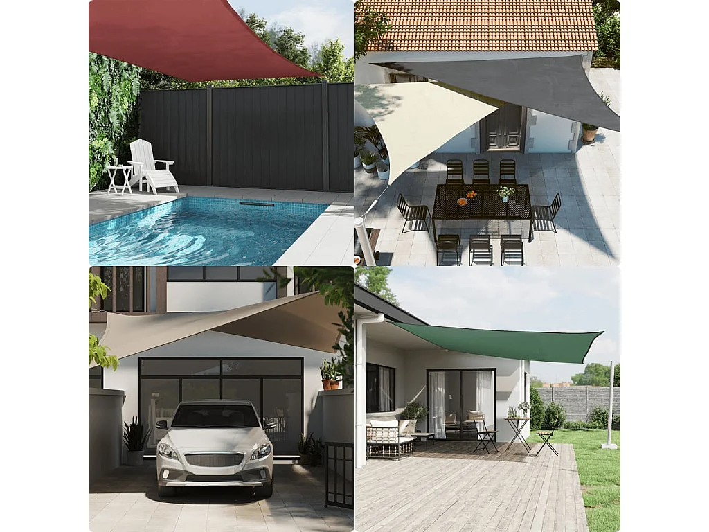 Toldo de vela cuadrado tela Oxford negro 3,6x3,6 m ES284779