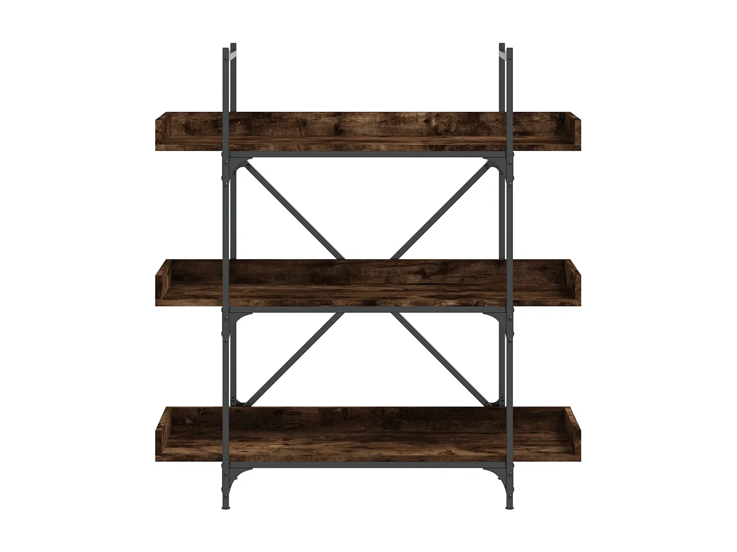 Bibliothèque à 3 niveaux chêne fumé 100x33x108,5 cm FR14291