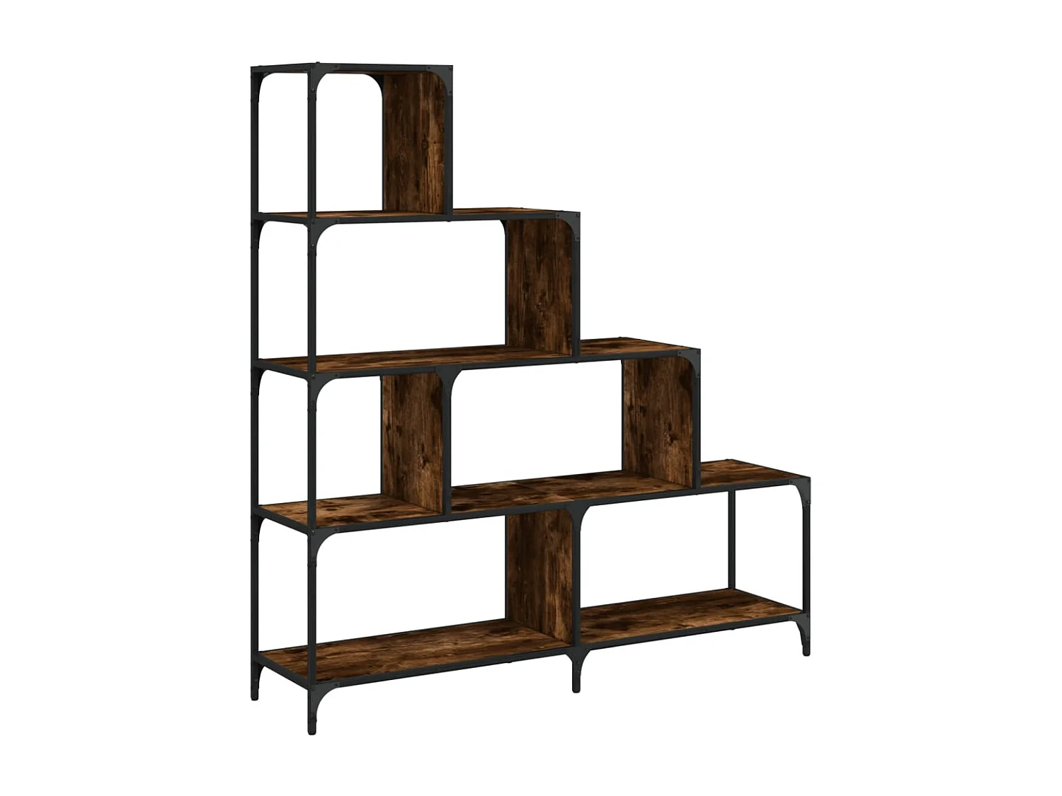 Bibliothèque à 4 niveaux chêne fumé bois d'ingénierie FR65508