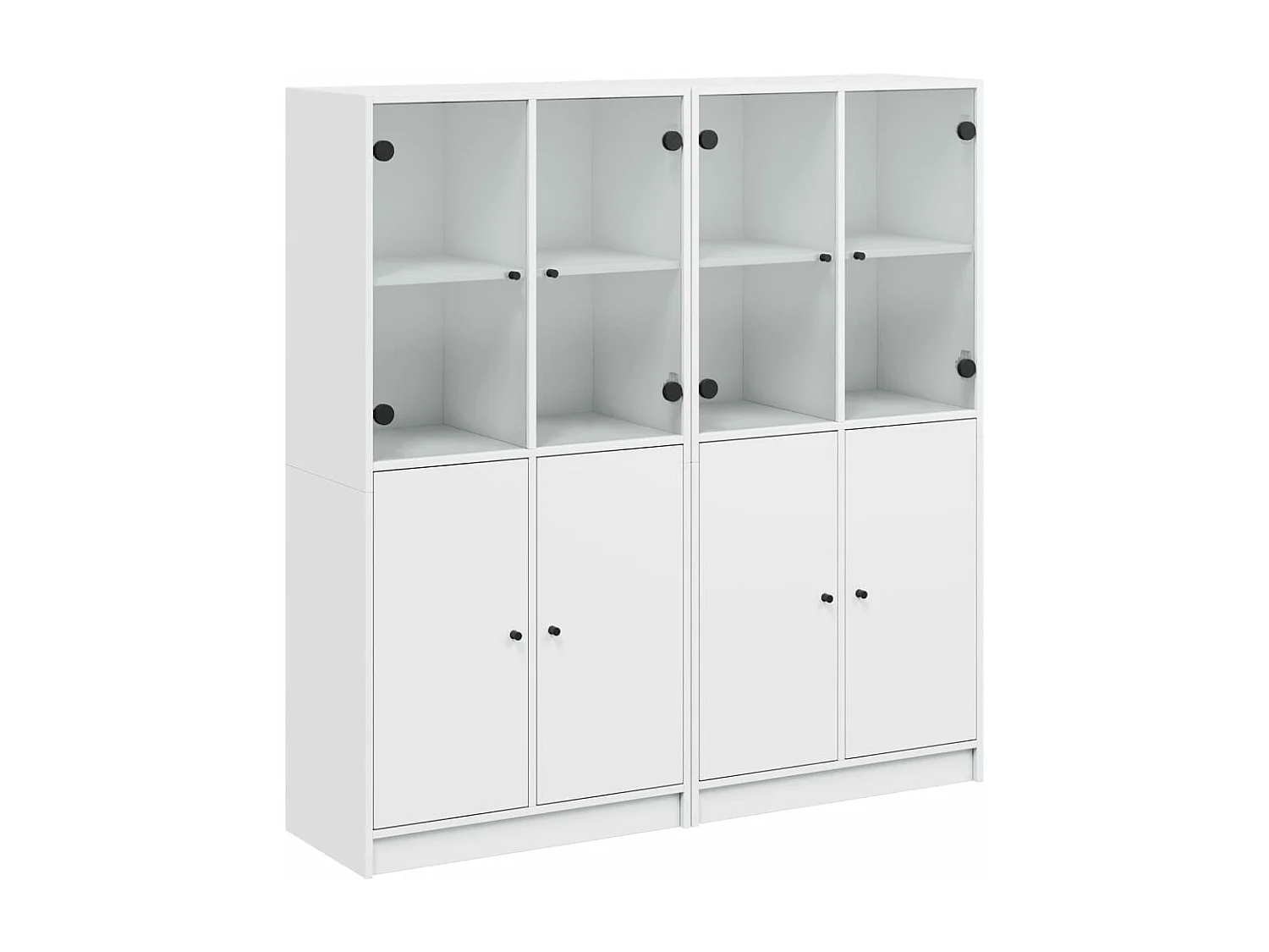 Estantería con puertas madera de ingeniería negro 136x37x142 cm ES127677