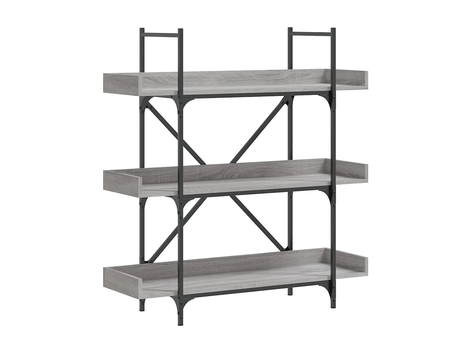 Boekenkast 3-laags 100x33x108,5 cm bewerkt hout grijs sonoma BE306158