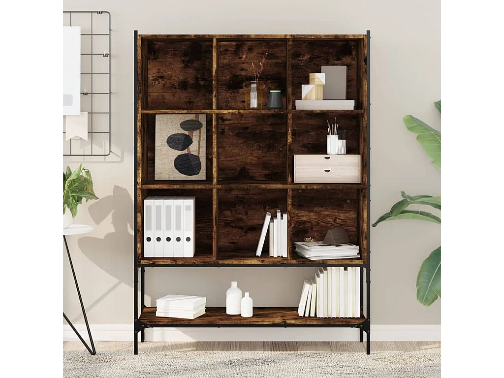 Estantería madera de ingeniería roble ahumado 102x30x141,5 cm ES795550