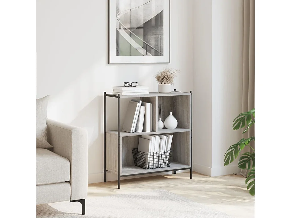 Bibliothèque sonoma gris 72x28x77,5 cm bois d'ingénierie FR20516