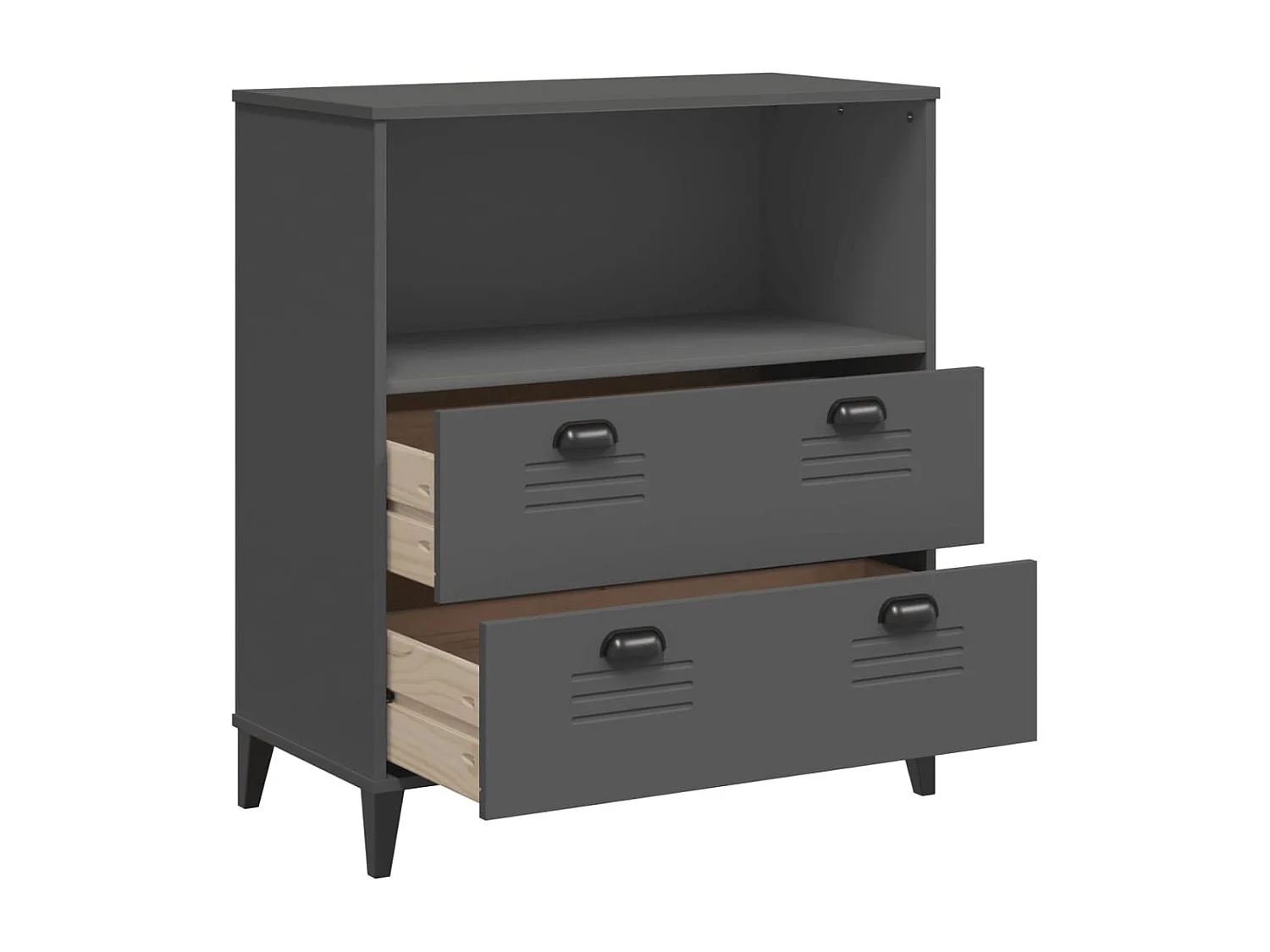 Librería VIKEN madera de ingeniería gris antracita 80x40x90 cm ES618211