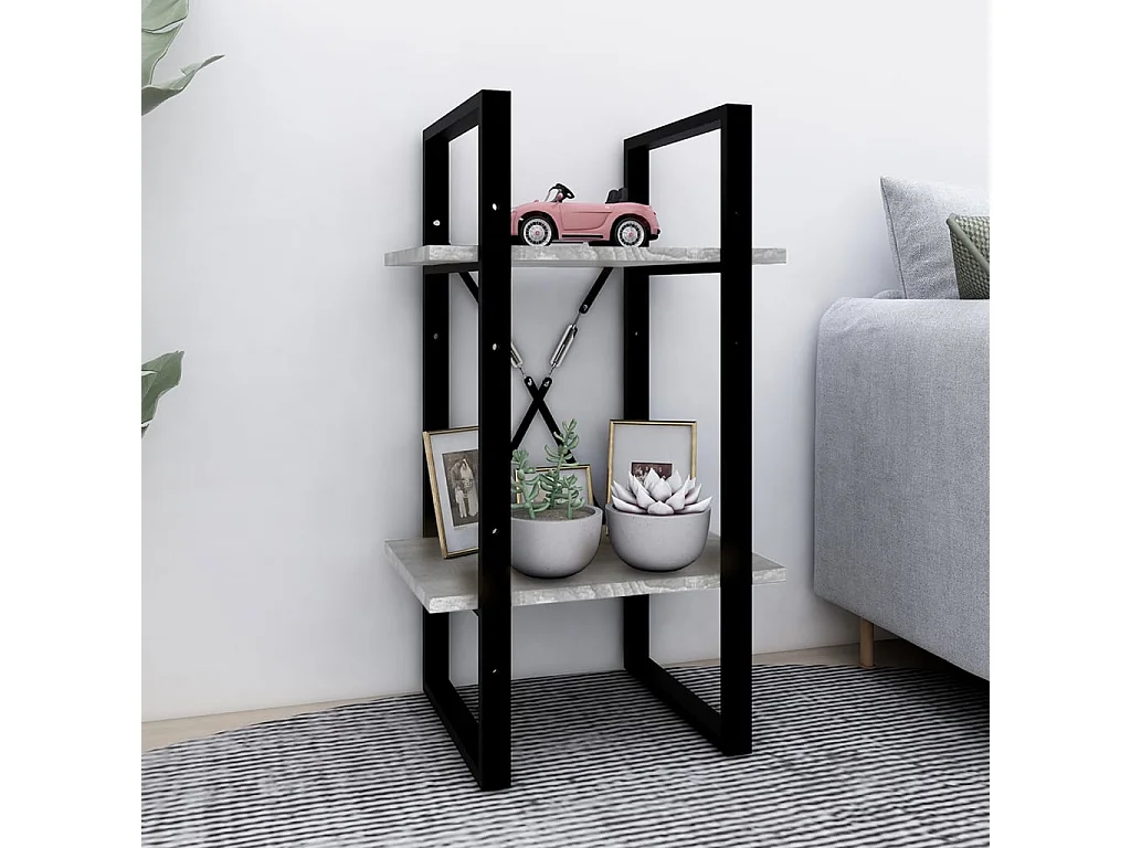 Boekenkast 2-laags 40x30x70 cm bewerkt hout grijs sonoma eiken BE369562