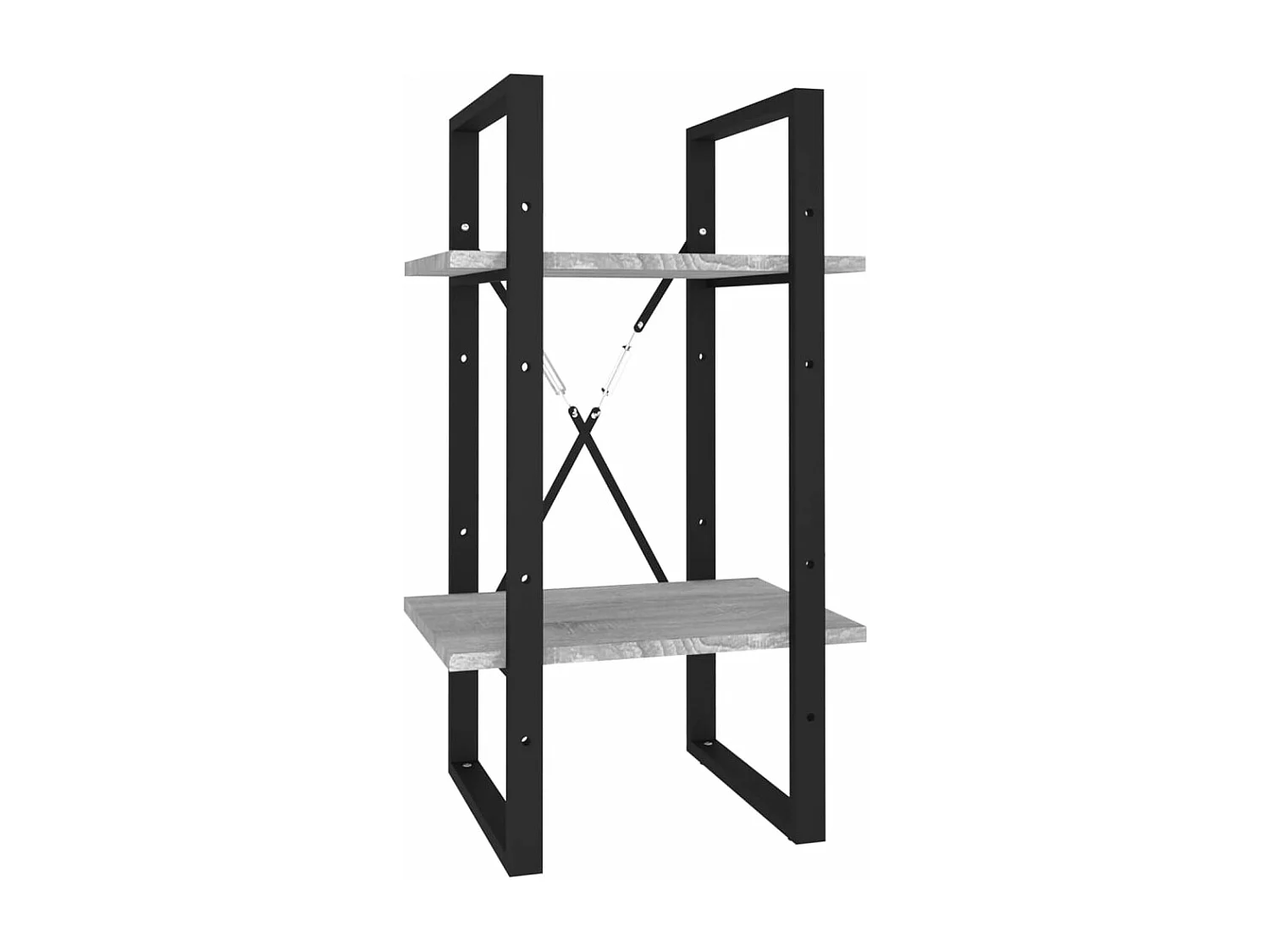 Boekenkast 2-laags 40x30x70 cm bewerkt hout grijs sonoma eiken BE369562