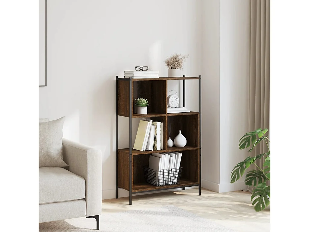 Estantería madera de ingeniería marrón roble 72x28x109 cm ES430801