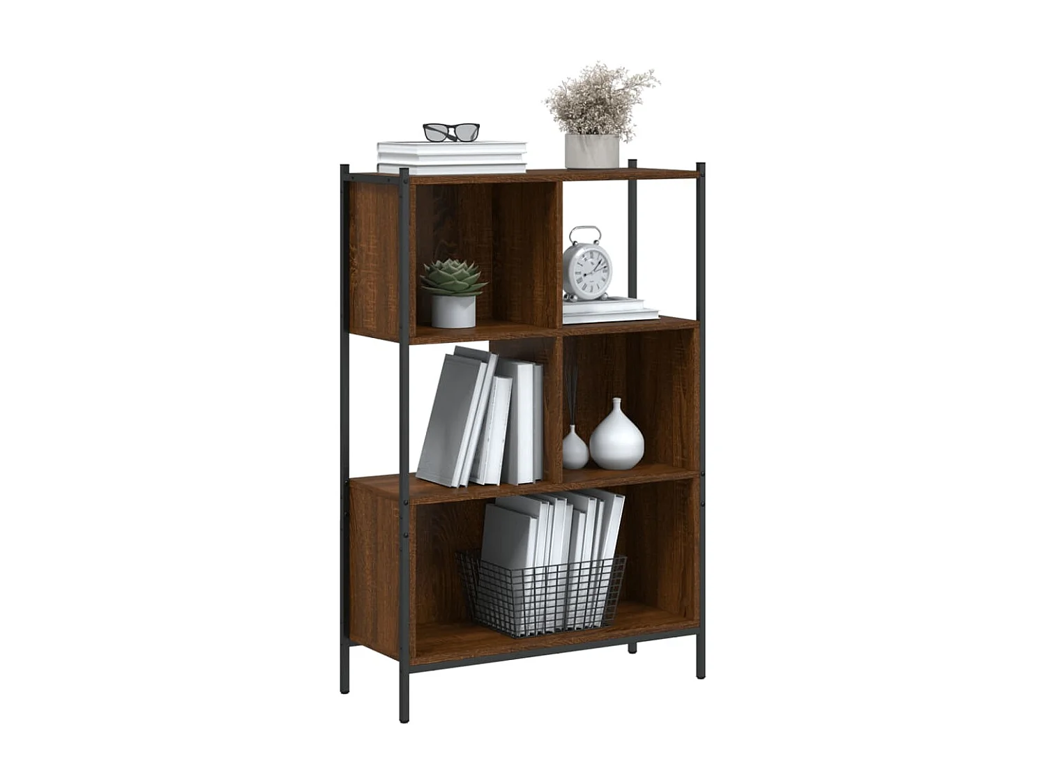 Estantería madera de ingeniería marrón roble 72x28x109 cm ES430801