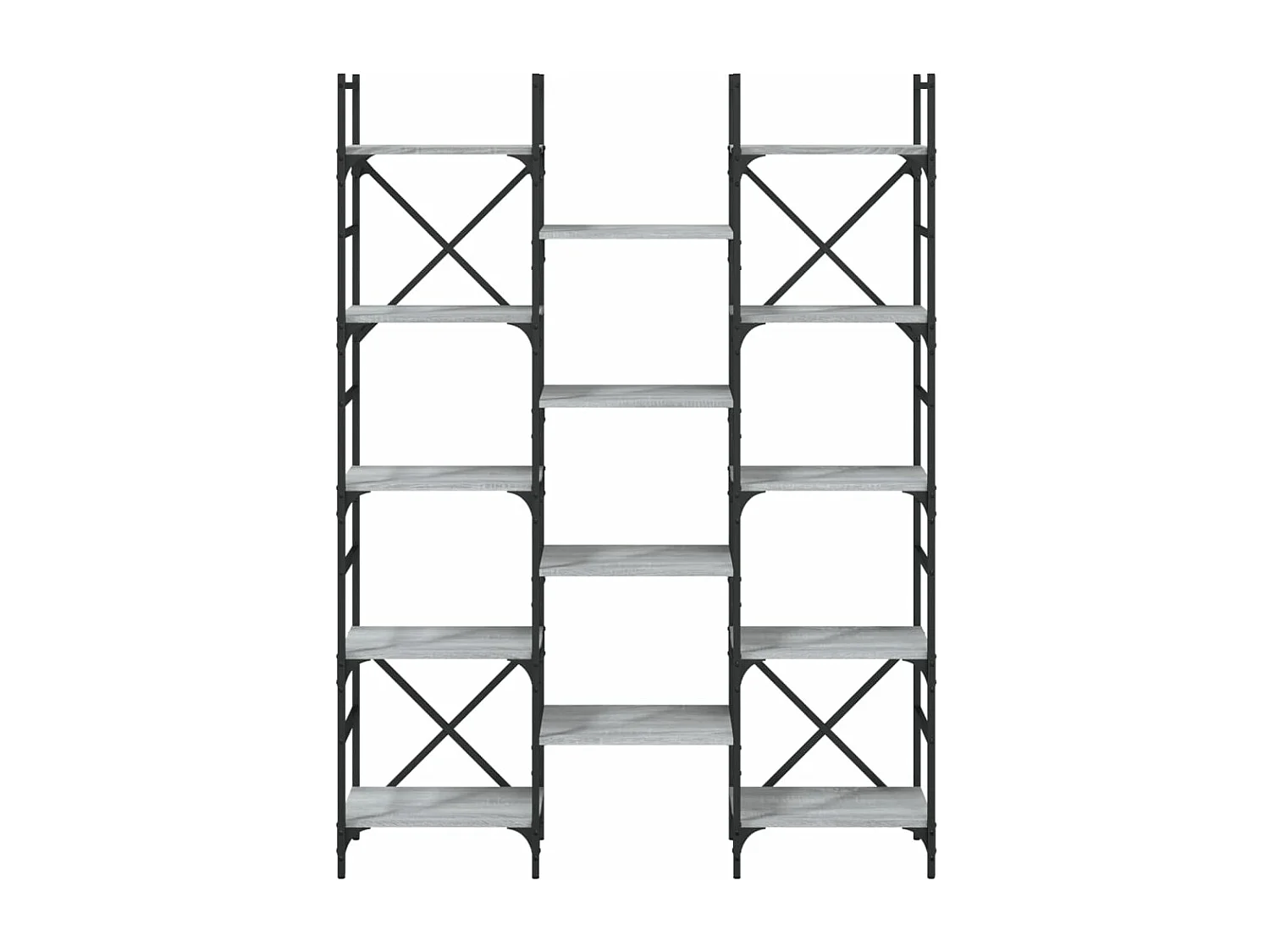 Bibliothèque sonoma gris 127,5x28,5x172,5 cm bois d'ingénierie FR25940