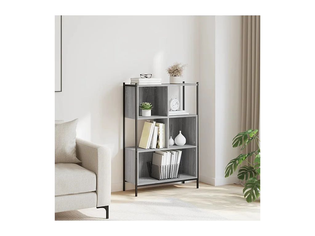 Bibliothèque sonoma gris 72x28x109 cm bois d'ingénierie FR54653