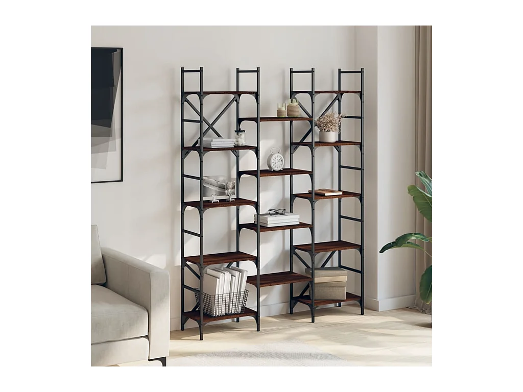 Bibliothèque chêne marron 127,5x28,5x172,5 cm bois d'ingénierie FR45652