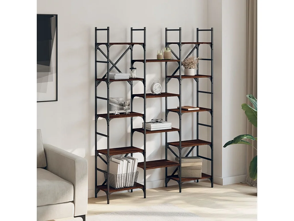 Bibliothèque chêne marron 127,5x28,5x172,5 cm bois d'ingénierie FR45652