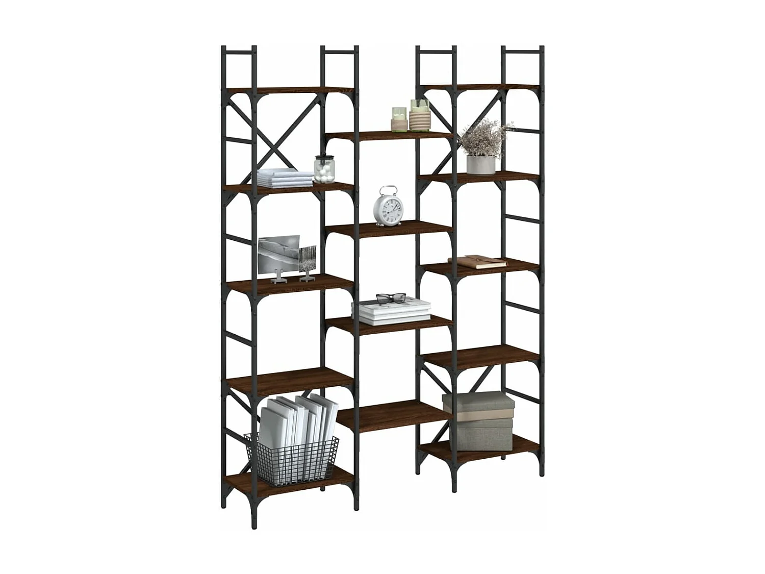 Bibliothèque chêne marron 127,5x28,5x172,5 cm bois d'ingénierie FR45652