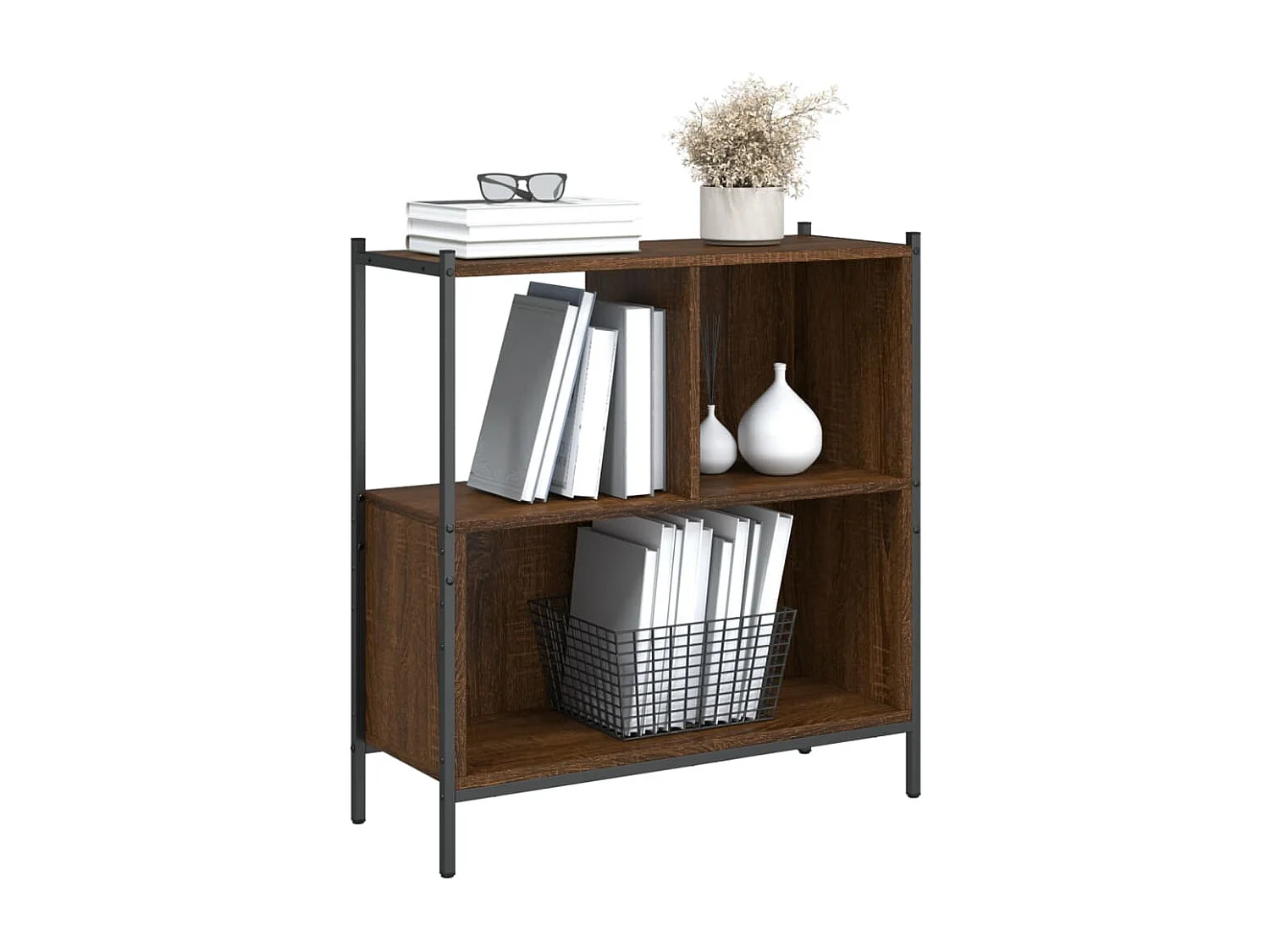 Estantería madera de ingeniería marrón roble 72x28x77,5 cm ES299944