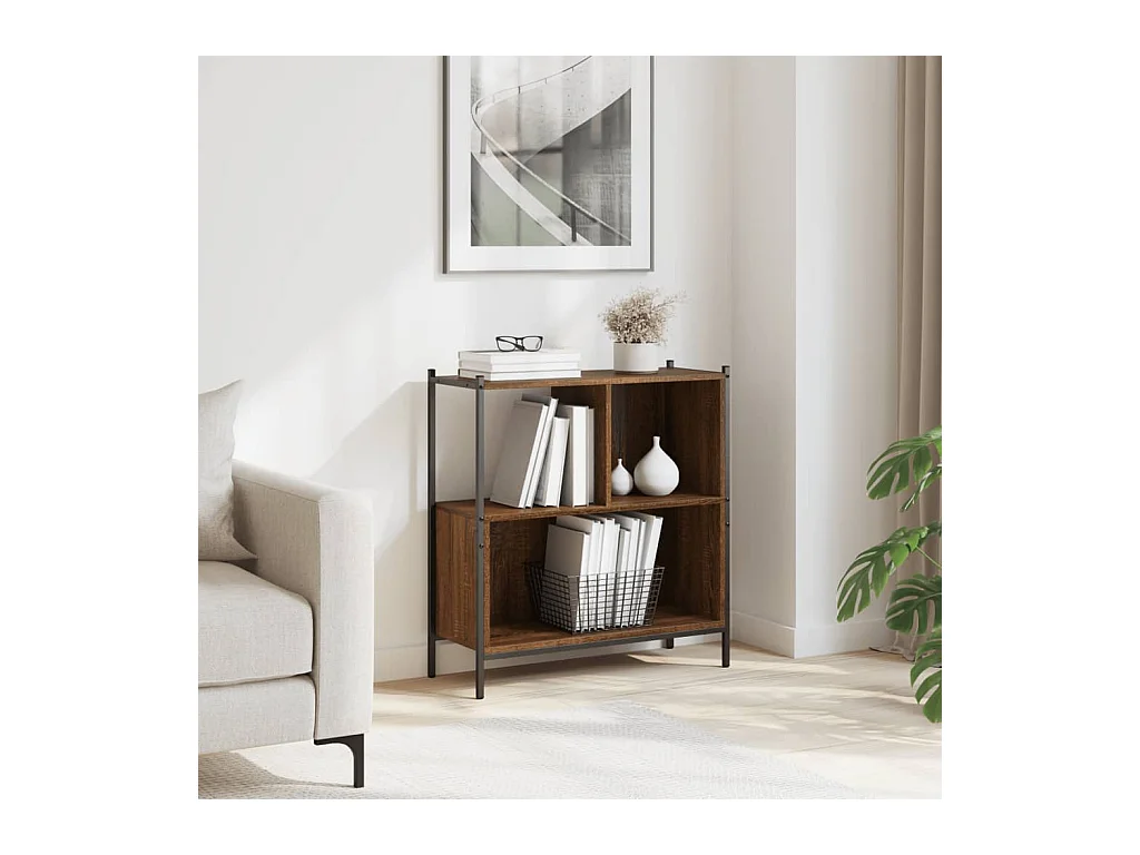 Bibliothèque chêne marron 72x28x77,5 cm bois d'ingénierie FR53405