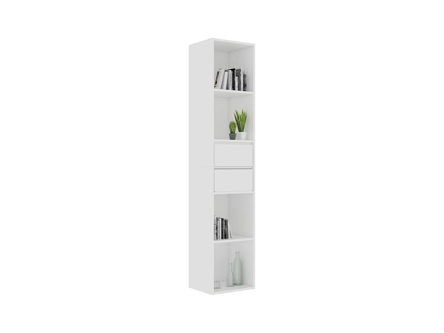 Estantería librería madera contrachapada blanco 36x30x171 cm ES617205