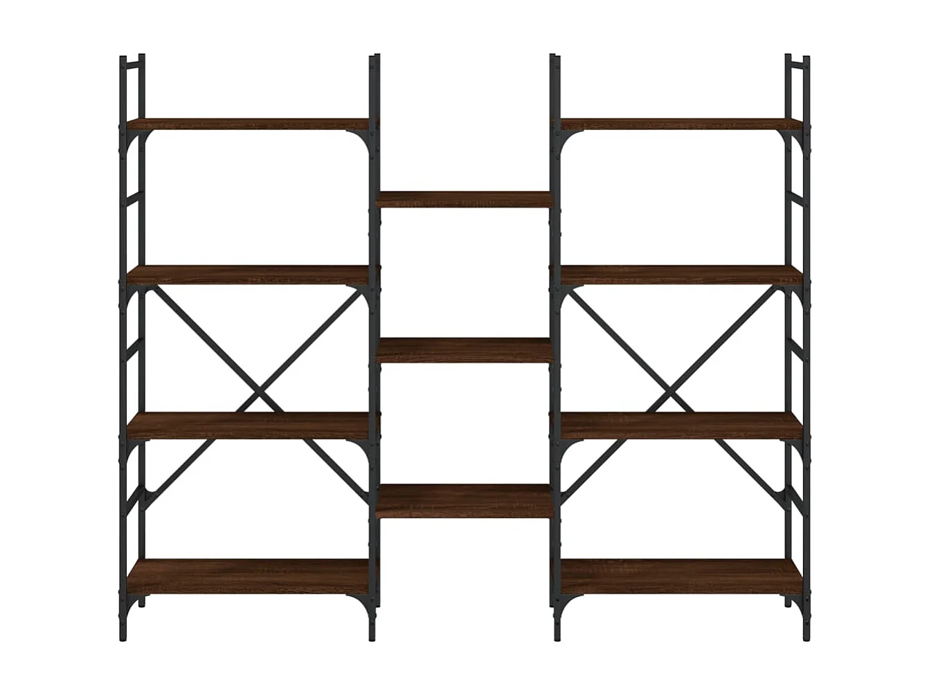 Bibliothèque chêne marron 160x28,5x136,5 cm bois d'ingénierie FR33674