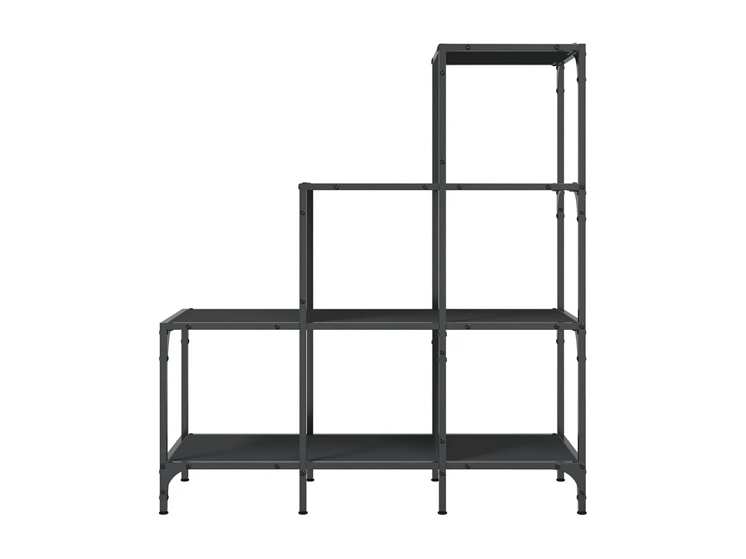 Bibliothèque noir 92x30x102 cm bois d'ingénierie et métal FR32937