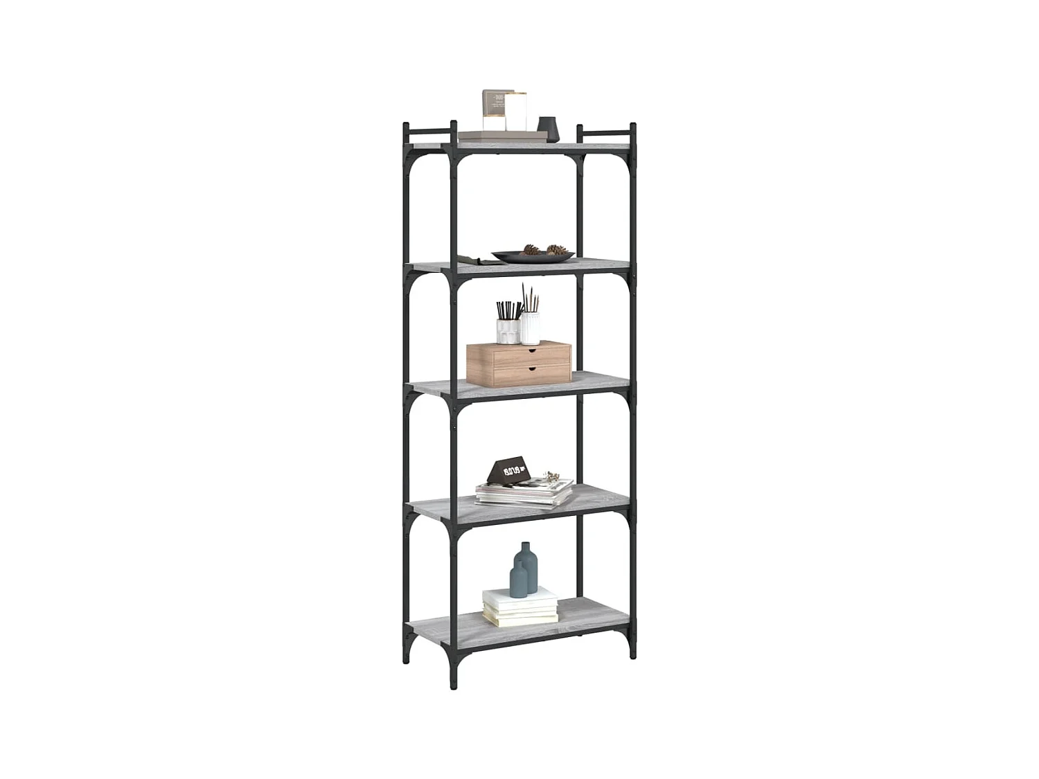 Bibliothèque à 5 niveaux sonoma gris 60x30x154 cm FR86479