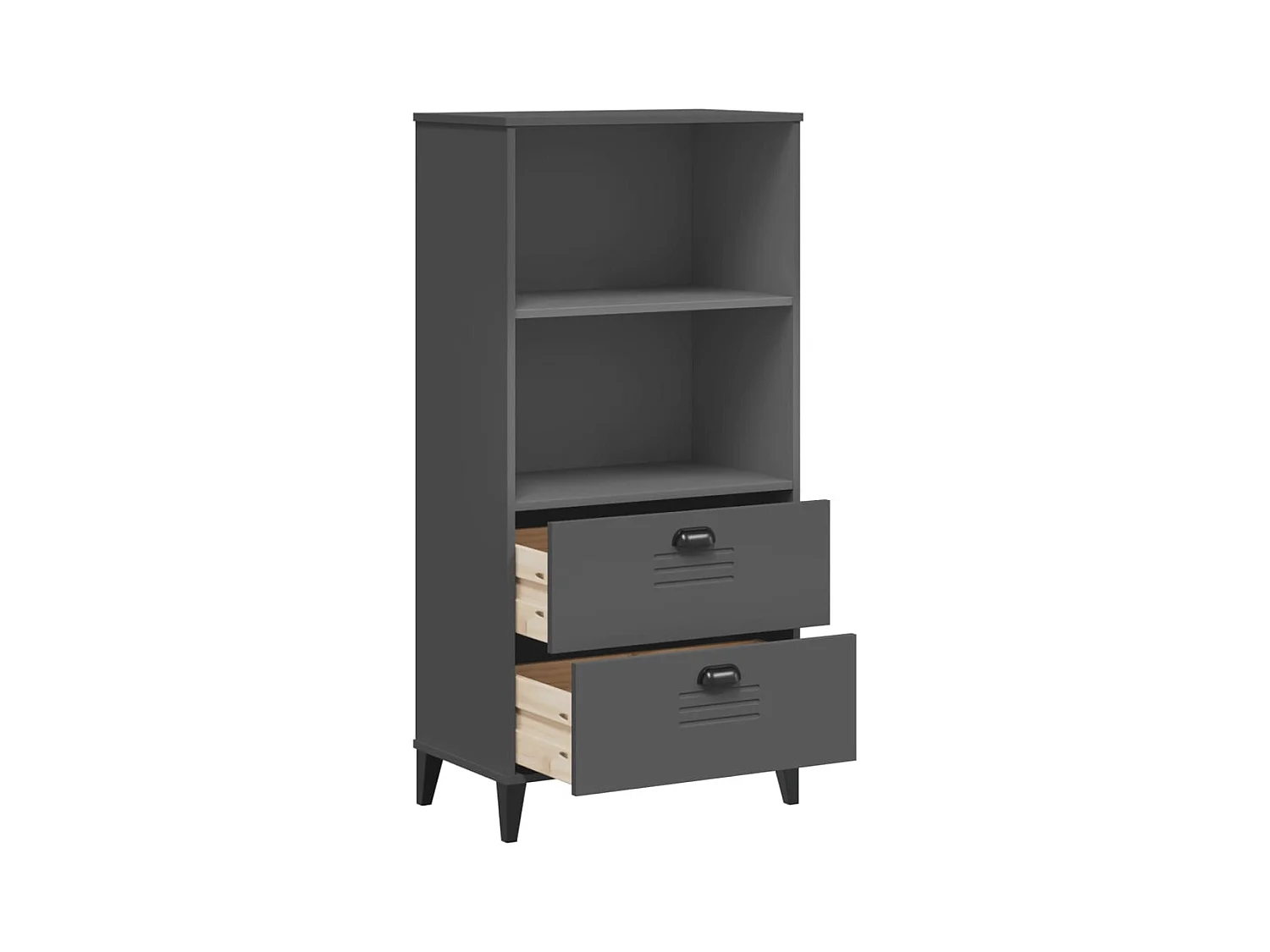 Bibliothèque VIKEN gris anthracite 60x35x123 cm bois ingénierie FR97985
