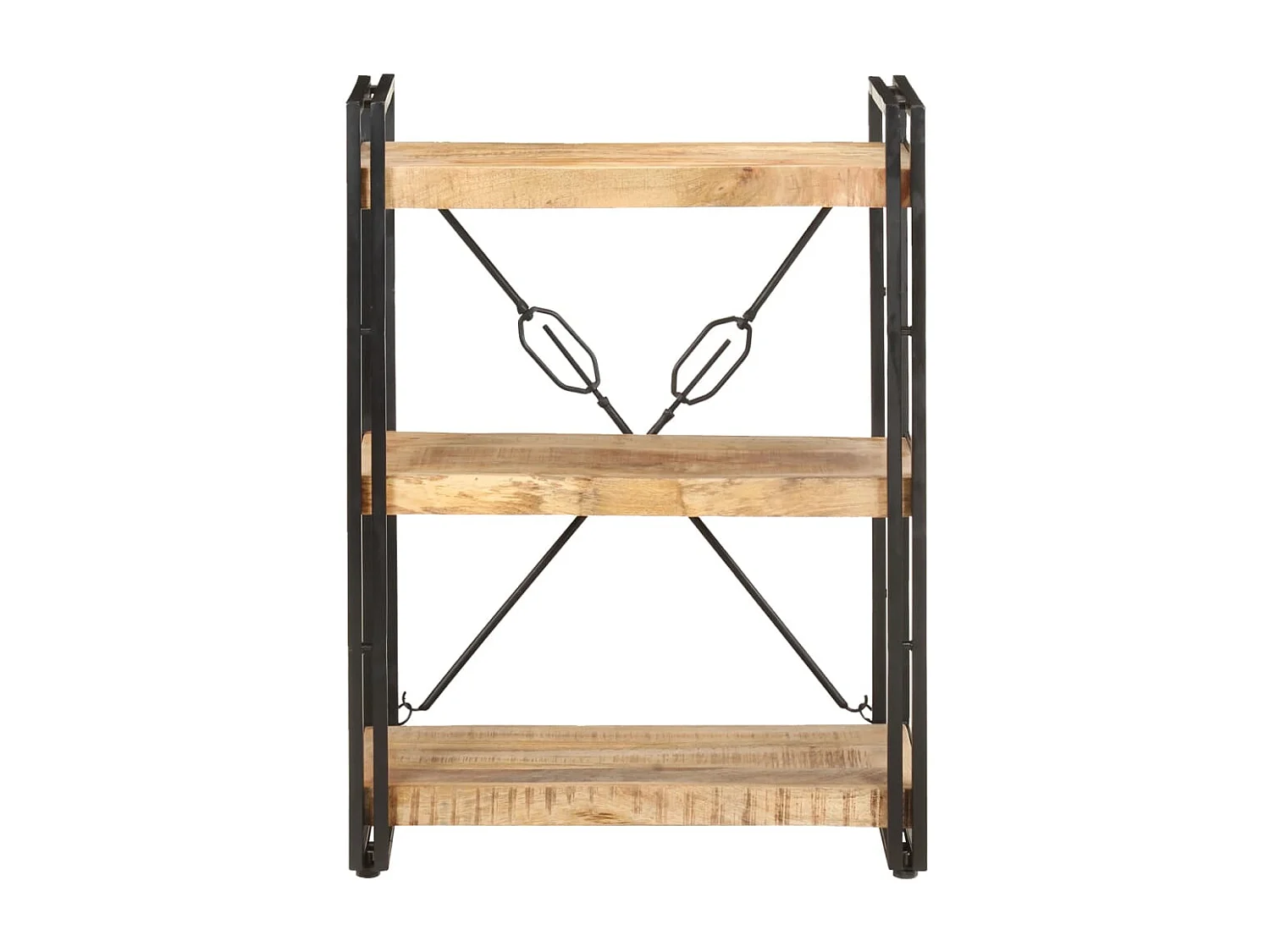 Bibliothèque à 3 niveaux 60x30x80 cm Bois de manguier massif FR94806