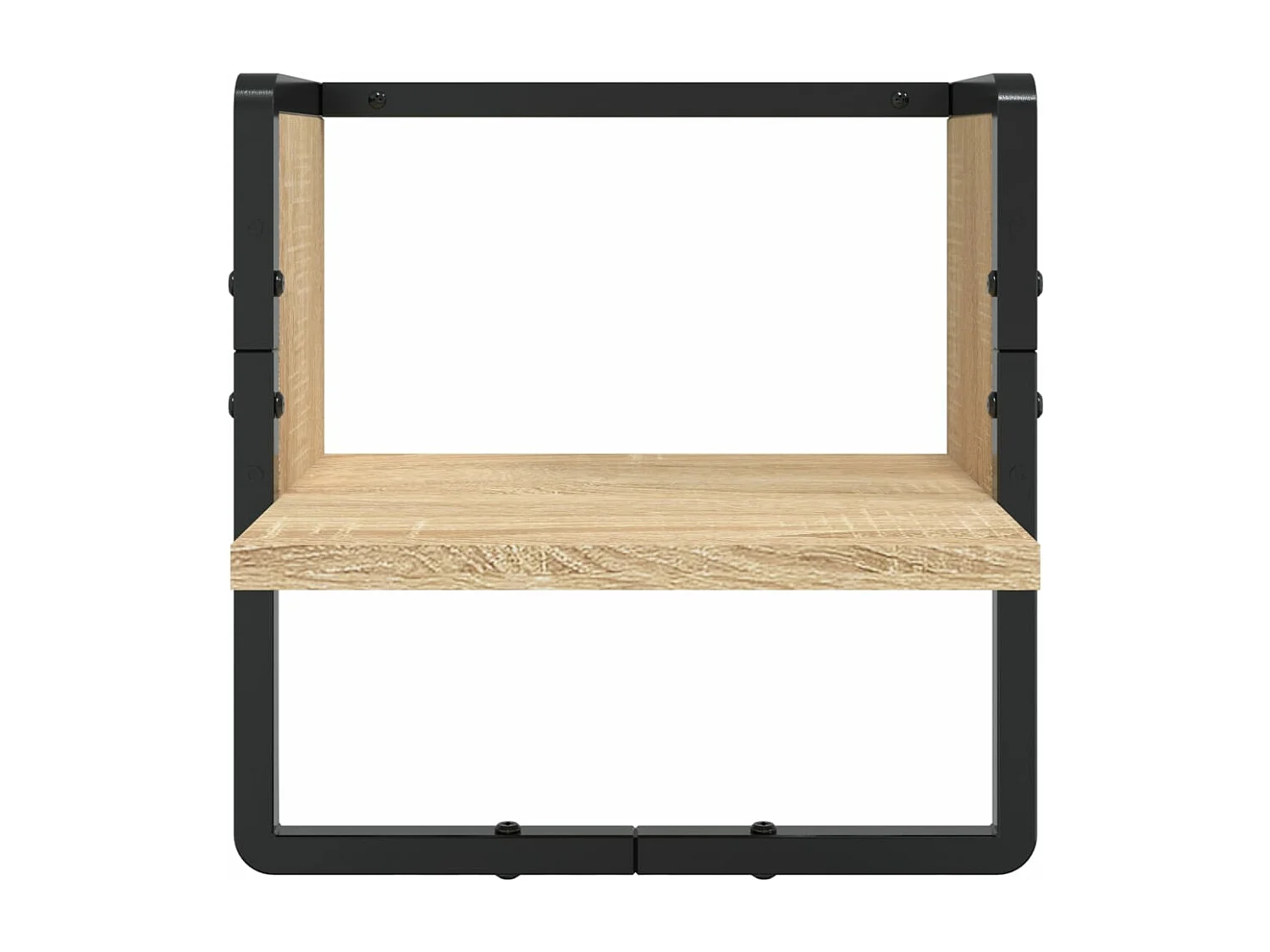 4-delige Wandschappenset met stangen bewerkt hout sonoma eiken BE443969