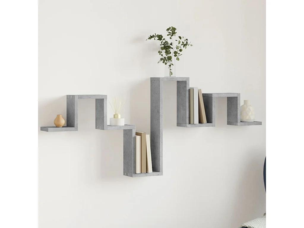 Étagère murale gris béton 104,5x10x43 cm bois d'ingénierie FR37654