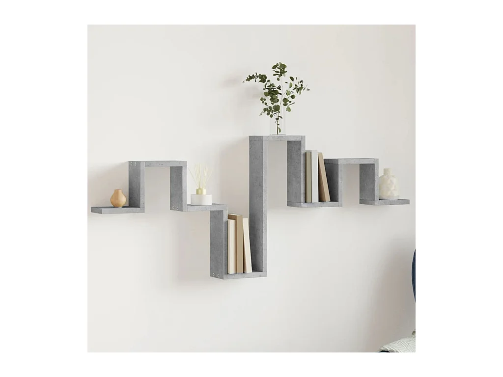 Étagère murale gris béton 104,5x10x43 cm bois d'ingénierie FR37654